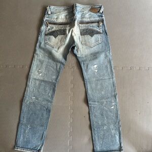 Diesel Slammer Wash0071J Distressed Jeans Made in Italy Zipper Pockets W31 L32